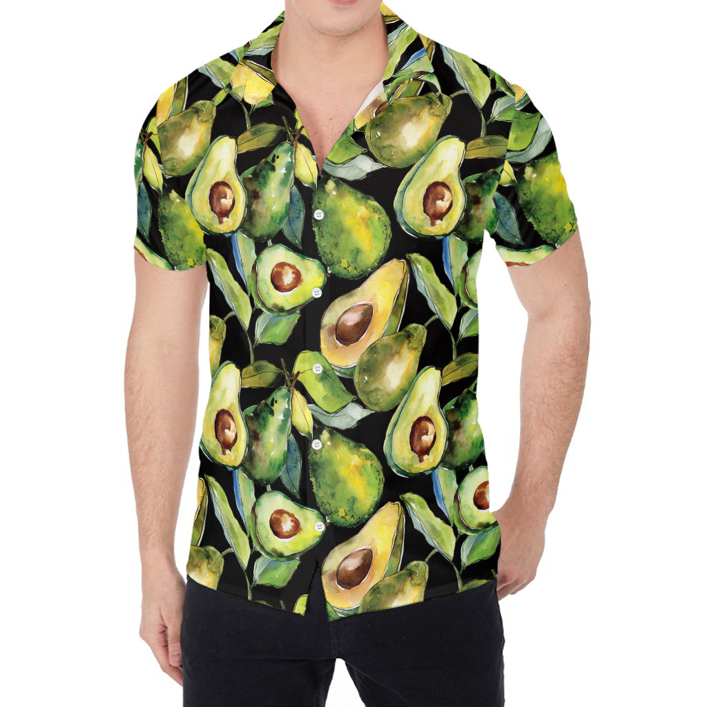 Watercolor Avocado Print Men's Shirt