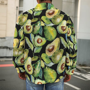 Watercolor Avocado Print Men's Shirt Jacket