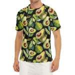 Watercolor Avocado Print Men's Short Sleeve Rash Guard