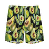 Watercolor Avocado Print Men's Sports Shorts