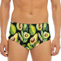 Watercolor Avocado Print Men's Triangle Swim Briefs