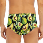 Watercolor Avocado Print Men's Triangle Swim Briefs