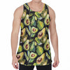 Watercolor Avocado Print Men's Velvet Tank Top