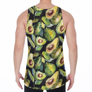 Watercolor Avocado Print Men's Velvet Tank Top