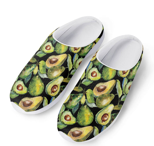 Watercolor Avocado Print Mesh Casual Shoes