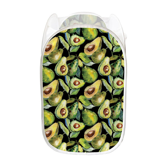 Watercolor Avocado Print Mesh Laundry Hamper