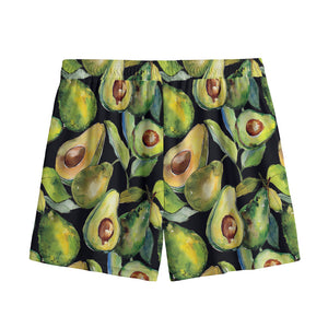 Watercolor Avocado Print Mesh Shorts