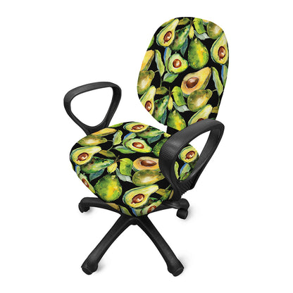 Watercolor Avocado Print Office Chair Cover