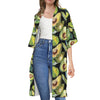 Watercolor Avocado Print Open Front Beach Cover Up