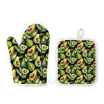 Watercolor Avocado Print Oven Mitt And Pot Holder Set