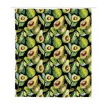 Watercolor Avocado Print Polyester Shower Curtain