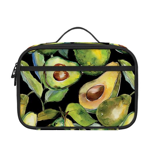Watercolor Avocado Print Portable Lunch Bag