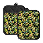 Watercolor Avocado Print Pot Holders With Pocket