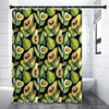 Watercolor Avocado Print Premium Shower Curtain