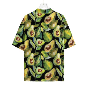 Watercolor Avocado Print Rayon Hawaiian Shirt