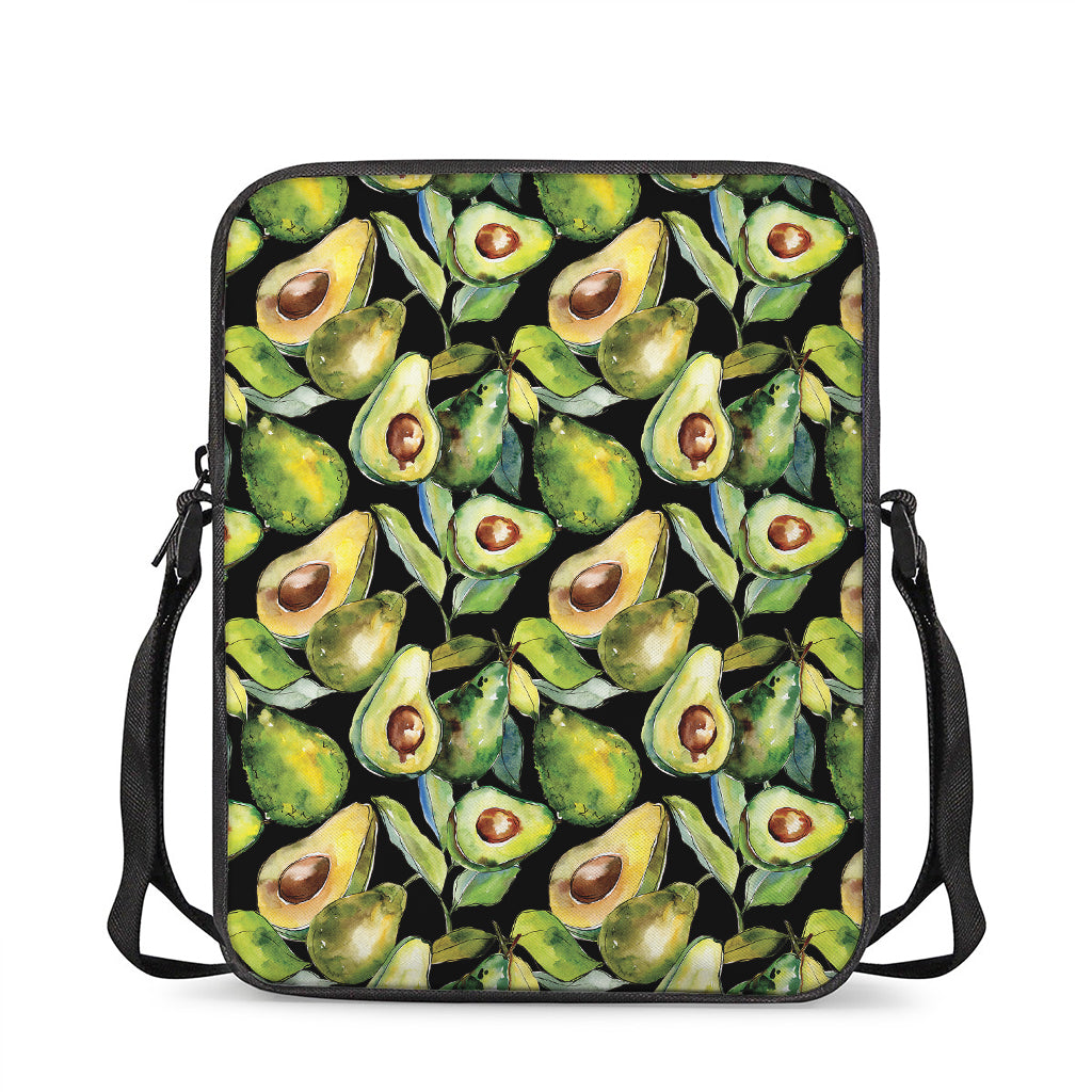 Watercolor Avocado Print Rectangular Crossbody Bag