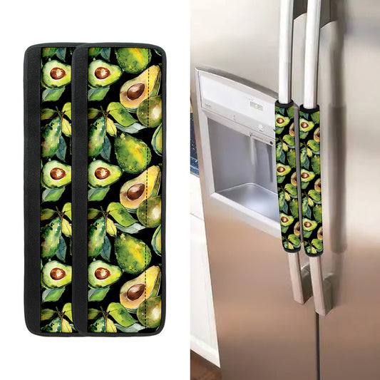 Watercolor Avocado Print Refrigerator Handle Covers