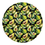 Watercolor Avocado Print Round Blanket