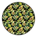 Watercolor Avocado Print Round Floor Mat