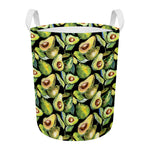 Watercolor Avocado Print Round Laundry Basket