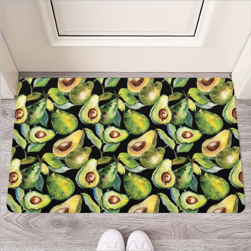 Watercolor Avocado Print Rubber Doormat