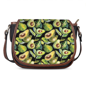 Watercolor Avocado Print Saddle Bag