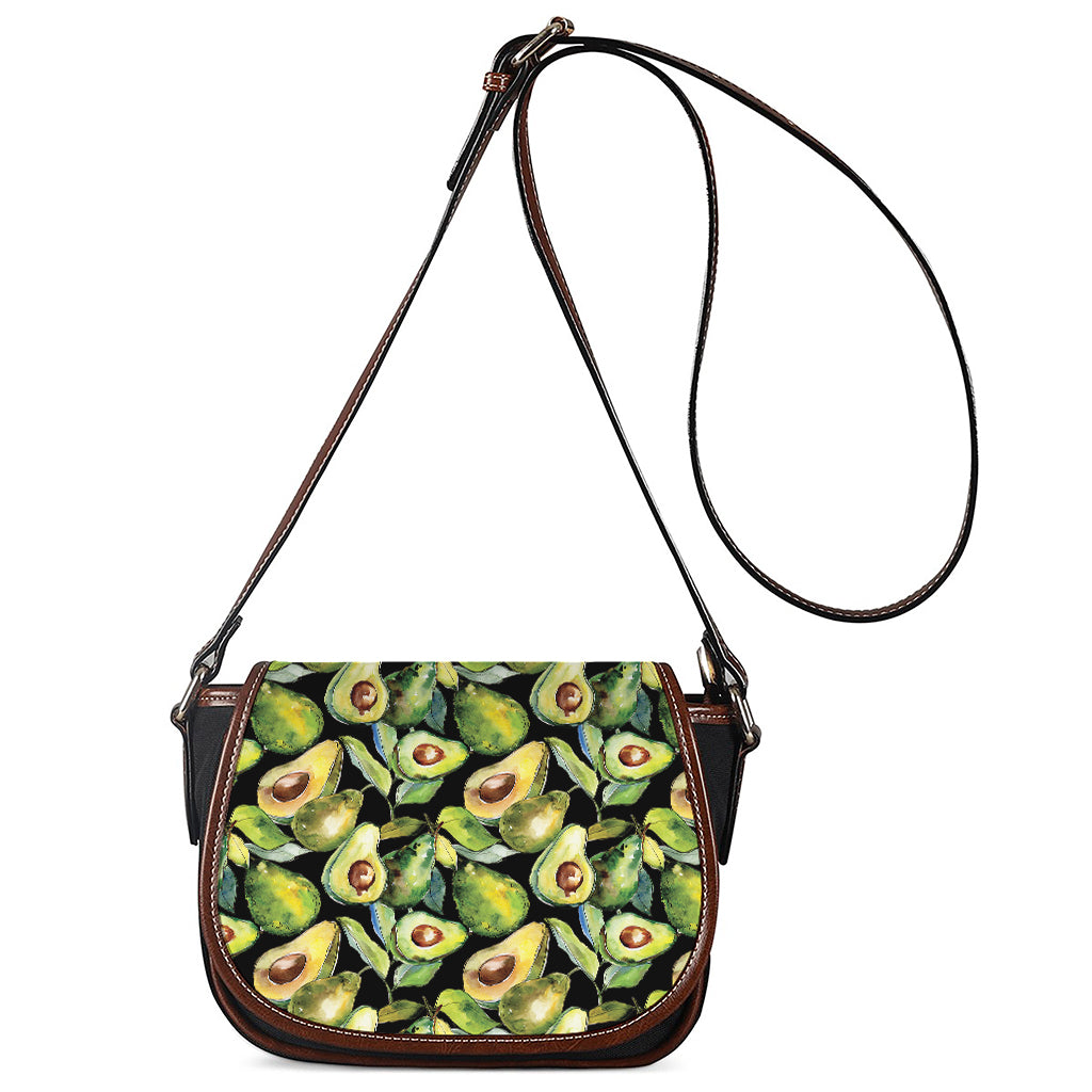 Watercolor Avocado Print Saddle Bag