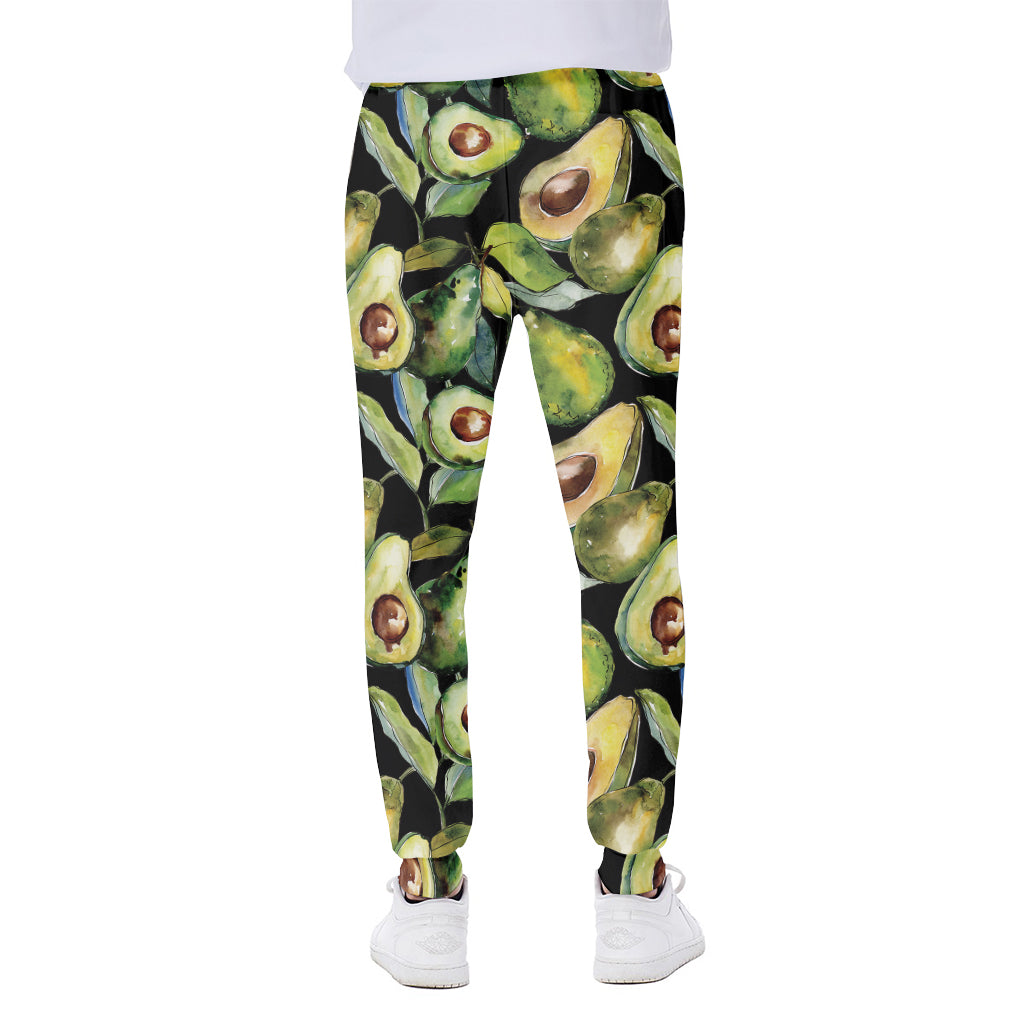 Watercolor Avocado Print Scuba Joggers