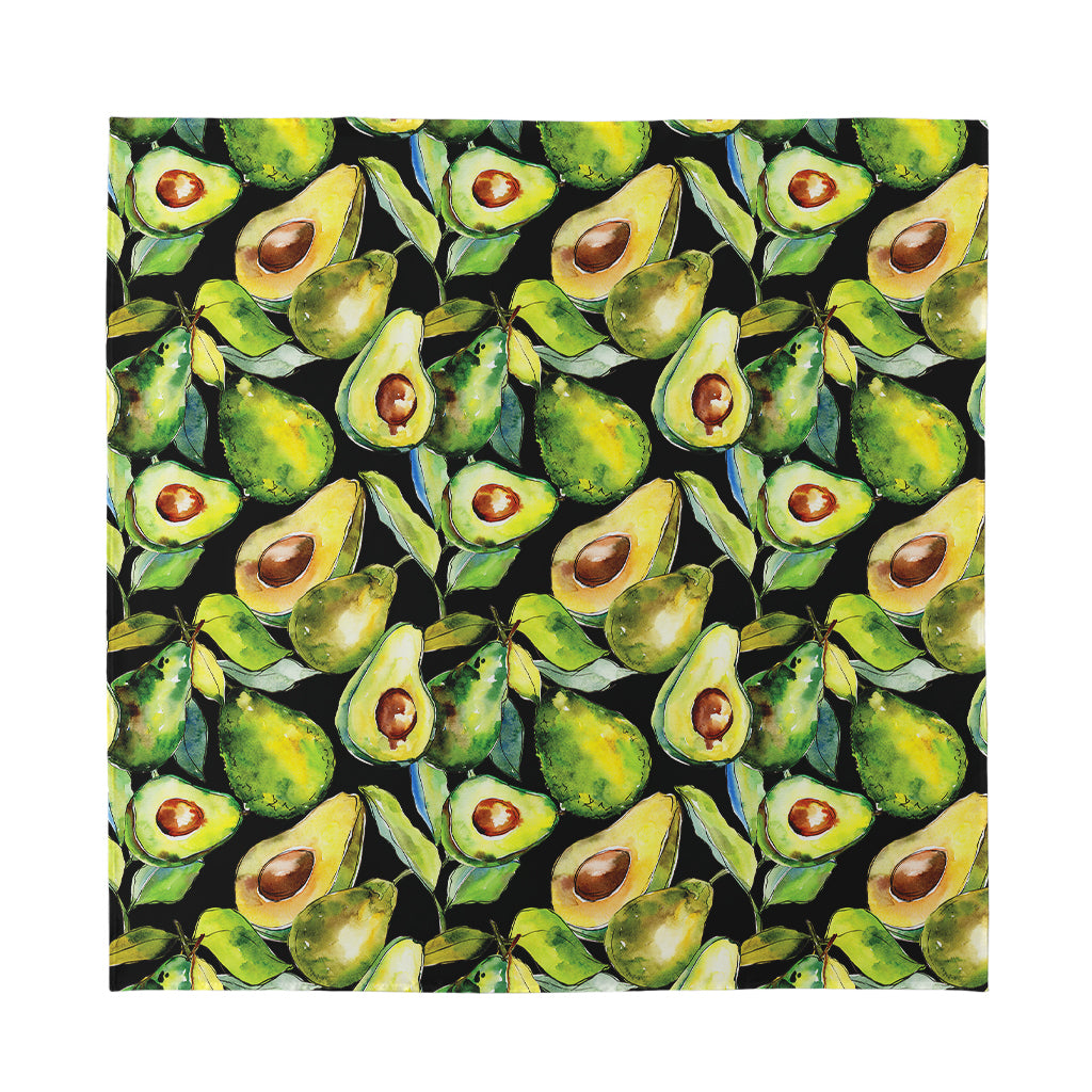 Watercolor Avocado Print Silk Bandana