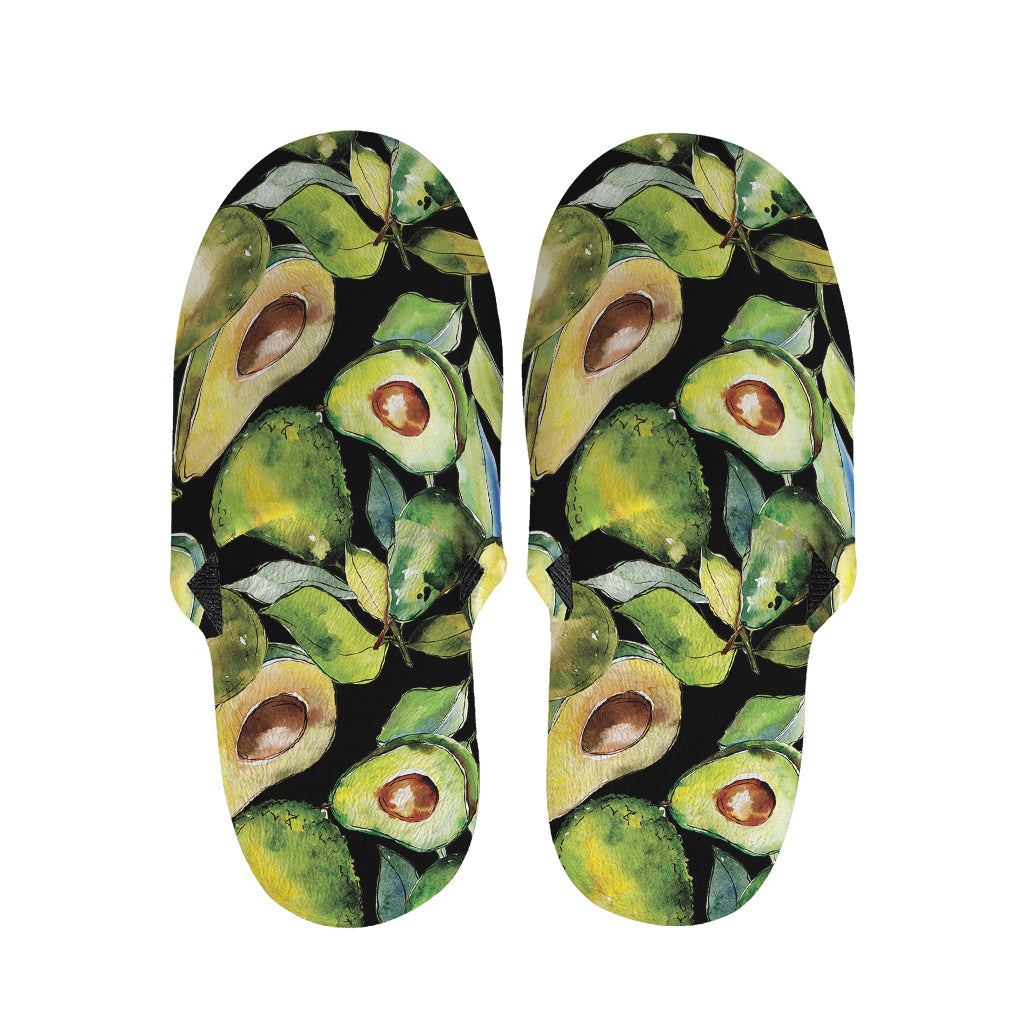 Watercolor Avocado Print Slippers