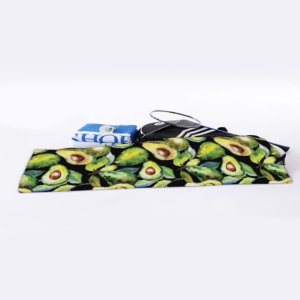 Watercolor Avocado Print Sports Towel