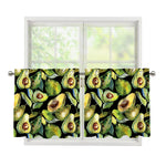 Watercolor Avocado Print Tier Curtains