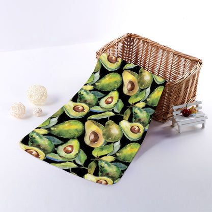 Watercolor Avocado Print Towel