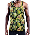 Watercolor Avocado Print Men's Workout Tank Top