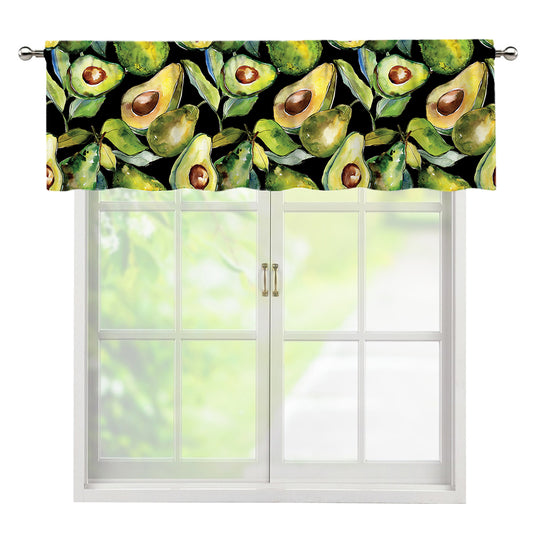 Watercolor Avocado Print Window Valance