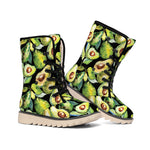 Watercolor Avocado Print Winter Boots