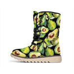 Watercolor Avocado Print Winter Boots