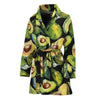 Watercolor Avocado Print Women's Bathrobe