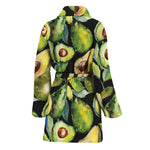 Watercolor Avocado Print Women's Bathrobe