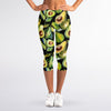 Watercolor Avocado Print Women's Capri Leggings