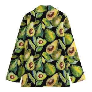 Watercolor Avocado Print Women's Cotton Blazer