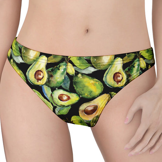 Watercolor Avocado Print Women's Thong