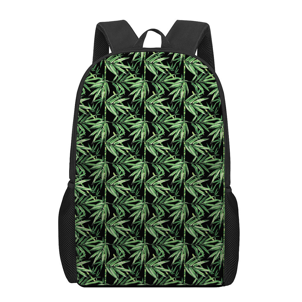 Watercolor Bamboo Pattern Print 17 Inch Backpack