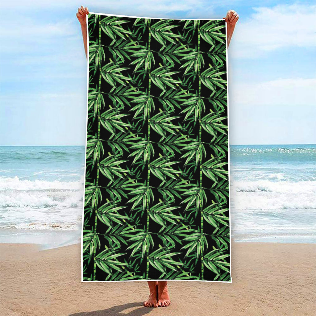 Watercolor Bamboo Pattern Print Beach Towel