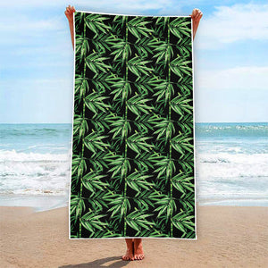 Watercolor Bamboo Pattern Print Beach Towel