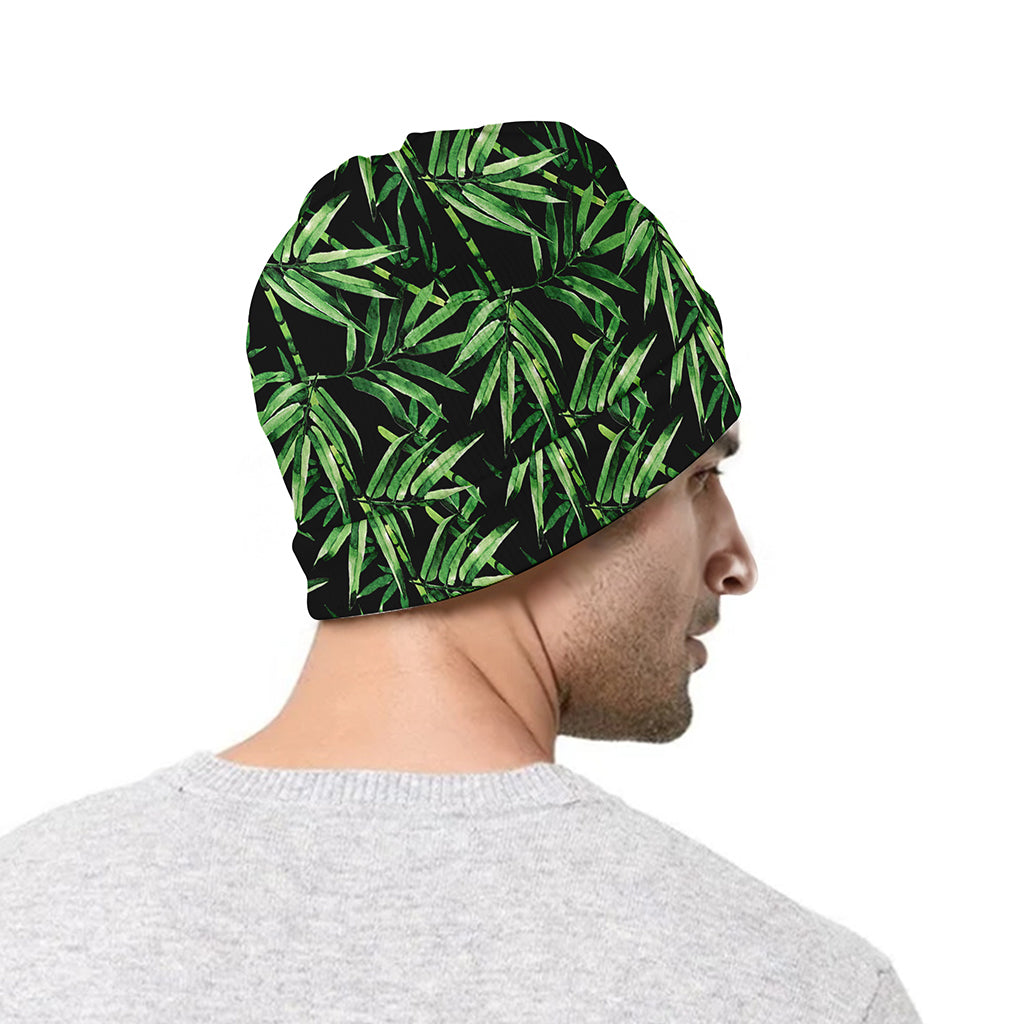 Watercolor Bamboo Pattern Print Beanie