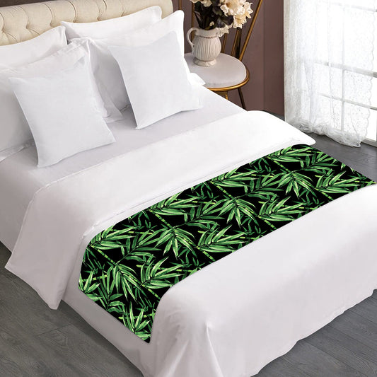 Watercolor Bamboo Pattern Print Bed Runner