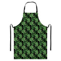 Watercolor Bamboo Pattern Print Bib Apron With Pocket