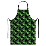 Watercolor Bamboo Pattern Print Bib Apron With Pocket