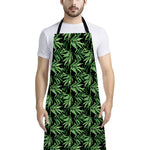 Watercolor Bamboo Pattern Print Bib Apron With Pocket